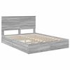 vidaXL Opslag bed met lade Grijs Sonoma 150 x 200 cm Bewerkt hout