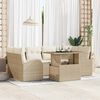 vidaXL Tuin Sofa Set met kussen met opslag 7 pcs Beige Poly Rattan