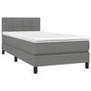 vidaXL Boxspring met matras en LED stof donkergrijs 80x200 cm