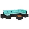 vidaXL Tuinbankenset 8 st Zwart poly rattan