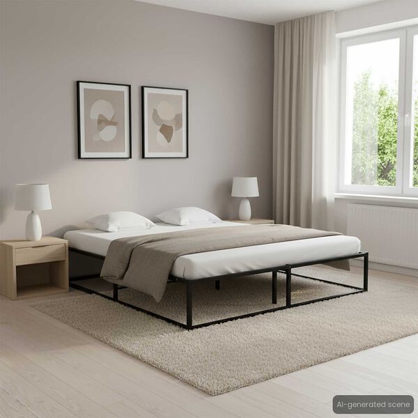 vidaXL Bedframe metaal zwart 160x200 cm