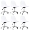 vidaXL Eetkamerstoelen draaibaar 6 st PP wit