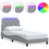 vidaXL Bedframe met LED zonder matras 90x190 cm stof lichtgrijs