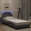vidaXL Bedframe "Viana" met LED zonder matras grijs 90x200 cm