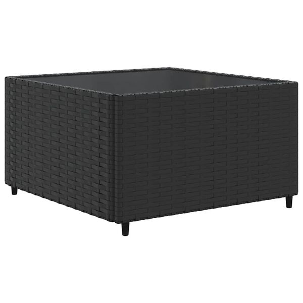 vidaXL 7-delige Loungeset met kussens poly rattan zwart