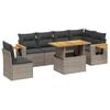 vidaXL 7-delige Loungeset met kussens poly rattan grijs