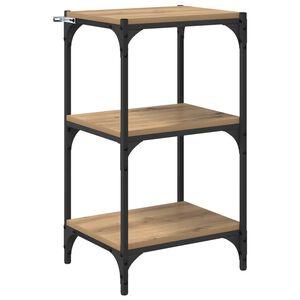 vidaXL Boekenkast 3-laags 40 x 33 x 70,5 cm Gemonteerd hout en ijzer