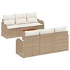 vidaXL Tuinbankenset 7 st Beige poly rattan