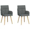 vidaXL Eettafelstoelen 2 pcs Stof Donkergrijs 60 x 56 x 96 cm