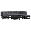vidaXL 7-delige Loungeset met kussens massief hout zwart