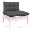 vidaXL 6-delige Loungeset met kussens massief grenenhout wit