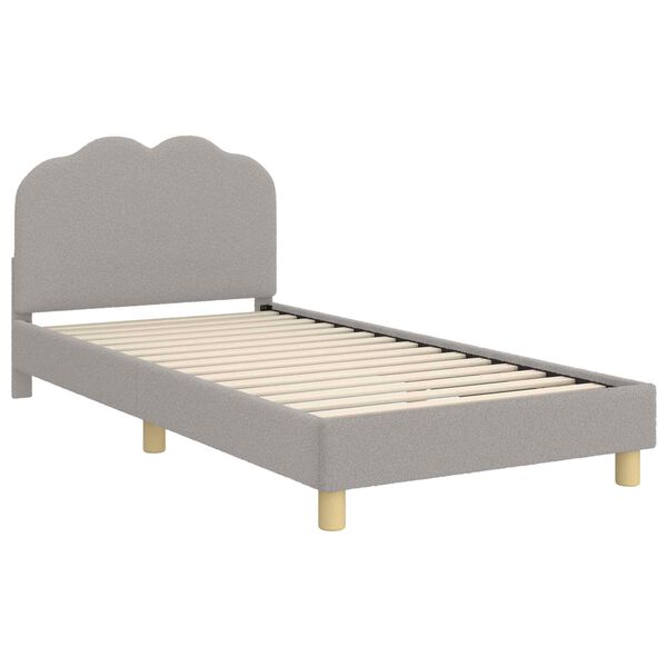 vidaXL Bedframe voor kinderen met hoofdbord Lichtgrijs 90 x 190 cm