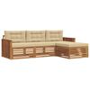 vidaXL Buiten bankenset met kussen 4 pcs Natuurlijk en Beige