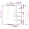 vidaXL Schoenenkast 60x35x70 cm bewerkt hout gerookt eikenkleurig