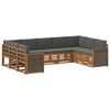vidaXL Hoekbank Set met kussen 7 pcs Natuurlijk en Antraciet