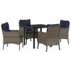 vidaXL Tuin eettafelset 5 st Grijs poly rattan