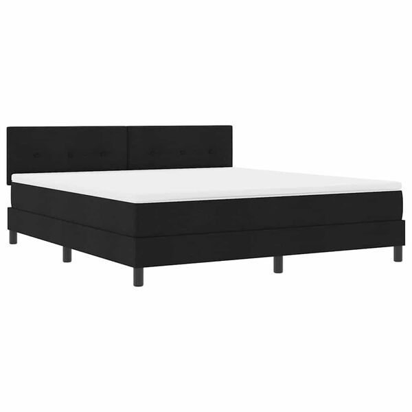 vidaXL Boxspring bed met matras met LED Zwart 180 x 200 cm Stof