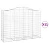 vidaXL Schanskorven 11 st gewelfd 200x50x140/160 cm ijzer