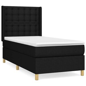 vidaXL Boxspring met matras stof zwart 80x200 cm