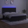 vidaXL Boxspring met matras en LED fluweel zwart 180x200 cm