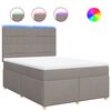 vidaXL Boxspring met matras stof taupe 160x200 cm