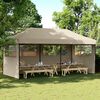 vidaXL Partytent inklapbaar pop-up met 3 zijwanden taupe