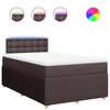 vidaXL Boxspring met matras stof donkerbruin 120x200 cm