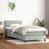 vidaXL Boxspring met matras fluweel lichtgrijs 100x220 cm