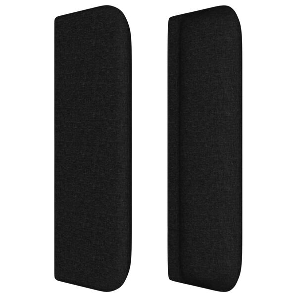 vidaXL Hoofdbord met randen 203x16x78/88 cm stof zwart