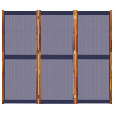 vidaXL Kamerscherm met 3 panelen 210x180 cm donkerblauw