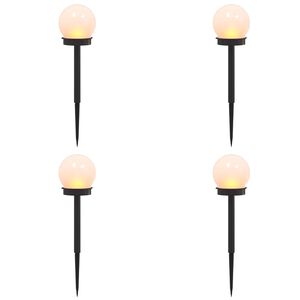 vidaXL Buitenzonne-lampen met grondpin 4 st Warmwit 38,5 cm ABS