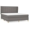 vidaXL Boxspring met matras stof donkergrijs 160x200 cm