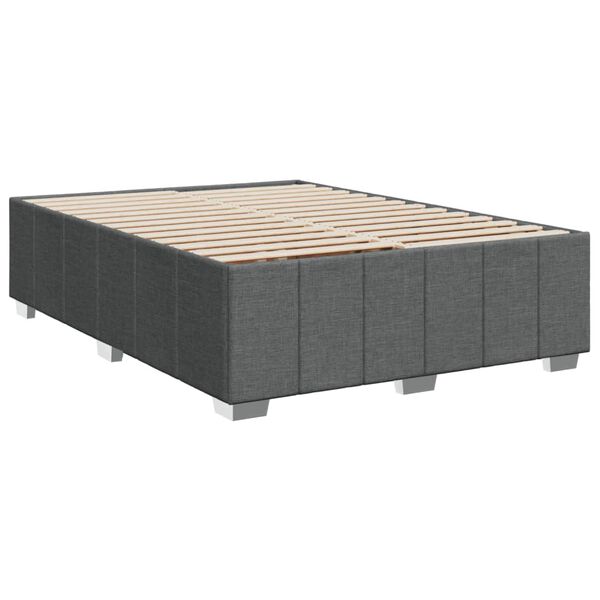 vidaXL Bedframe zonder matras stof donkergrijs 140x200 cm