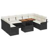 vidaXL Tuin Sofa Set met kussen 10 pcs Zwart en crème