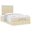 vidaXL Ottoman bed met matras 120x190cm stof cr&egrave;mekleurig