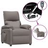 vidaXL Fauteuil verstelbaar elektrisch stof taupe