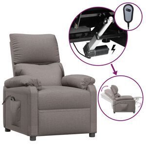 vidaXL Fauteuil verstelbaar elektrisch stof taupe