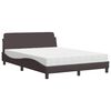 vidaXL Bed met matras "Dover" stof donkerbruin 140x200 cm