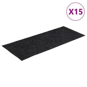 vidaXL Trapmatten zelfklevend 15 stuks 60x25 cm donkergrijs rechthoekig
