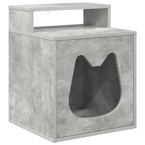 vidaXL Kattenhuis Beton 42,5 x 40 x 53,5 cm Bewerkt hout
