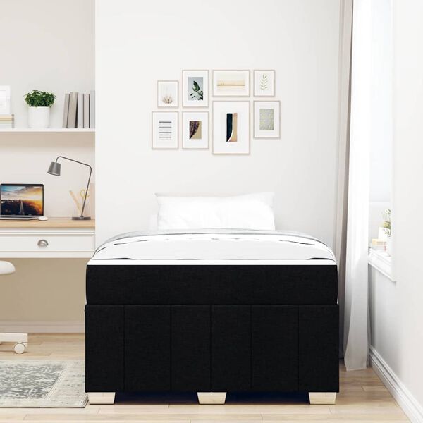 vidaXL Bedframe met matras Zwart 120 x 200 cm Stof