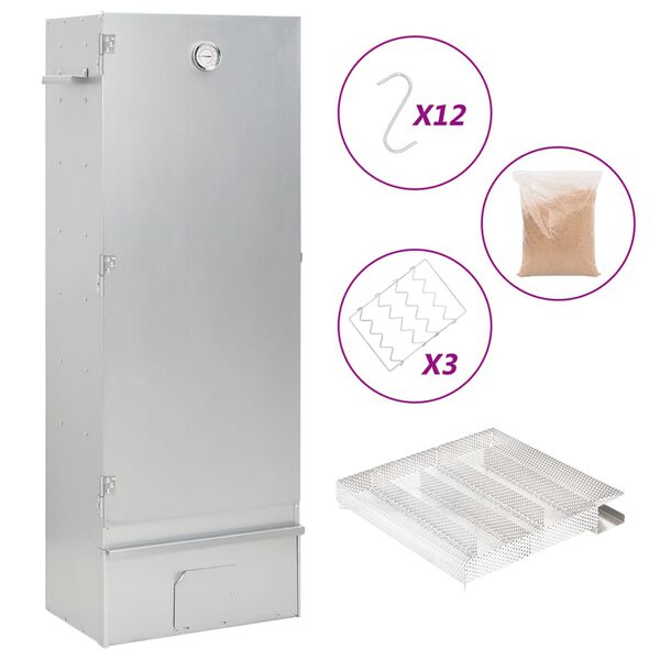 vidaXL BBQ-rookoven met koude rookgenerator gegalvaniseerd staal