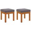 vidaXL Tuinkrukjes 2 st met kussens 40x40x42 cm massief acaciahout