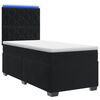 vidaXL Boxspringbed met matras Zwart 80 x 200 cm Fluweel