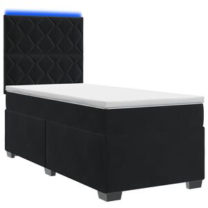 vidaXL Boxspringbed met matras Zwart 80 x 200 cm Fluweel