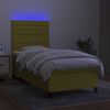 vidaXL Boxspring met matras en LED stof groen 90x190 cm
