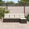 vidaXL Tuin Sofa Set met kussen met opslag 5 pcs Bruin Poly riet