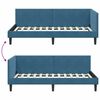 vidaXL Hoekbedframe met hoofdeinde Blauw 90 cm x 200 cm Fluweel