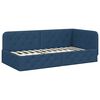 vidaXL Hoekbedframe met matras met hoofdeinde Blauw 100 x 200 cm Stof