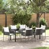 vidaXL Tuin eettafelset 7 pcs Bruin en zwart PE Rattan